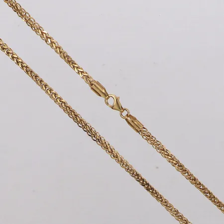 Kedja, längd 65cm, bredd 2mm, brott i länk, 18K Vikt: 9,2 g