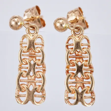 Ett par örhängen X-länk med stav, längd ca 19mm, bredd ca 2-6mm, 18K Vikt: 1,8 g