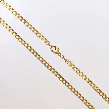 Kedja Pansar, längd 55cm, bredd 3,5mm, länkar som hakar upp sig, 18K.  Vikt: 14,1 g