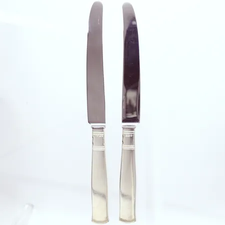 6 bordsknivar modell Rosenholm, 19,5cm, silver 830/1000,  brutto   Vikt: 328 g