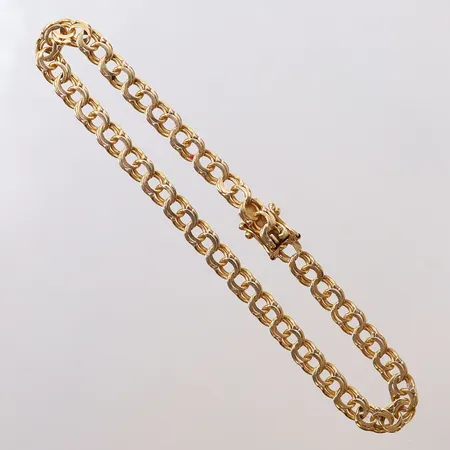 Armband, Bismarck, längd 19,5cm, bredd ca 4,5mm, repig, 18K Vikt: 6,9 g