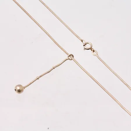  Kedja i silver, 40cm, Omlänk , bredd 1,3mm, hänge av Ormlänk med kulor, mått 6x46mm, 925/1000, vikt 5,92g.