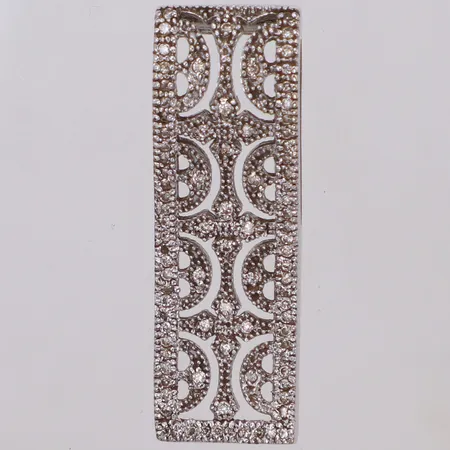 Hänge med diamanter 90xca0,005-0,01ct, längd 34,8mm, bredd 11,5mm, vitguld, 18K  Vikt: 5,7 g