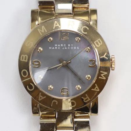 Damur, Marc Jacobs, Ø36mm, quartz, gulmetall, refnr: MBM3273, serienr: 111310, med tillbehör, batteribyte krävs,
