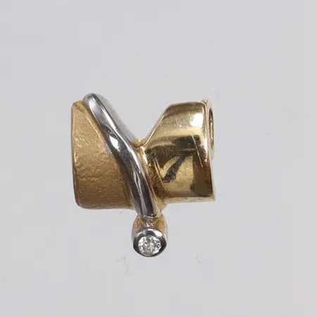 Hänge tvåfärgat med vit sten 10x12mm, GF, 18K Vikt: 1,3 g