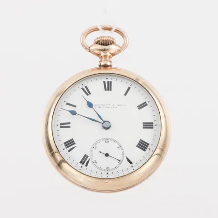 Fickur Hamilton Watch Company, urtavlan märkt Emmott & Sons Crosshills, diameter ca 5 cm, gulmetall, fungerar ej.