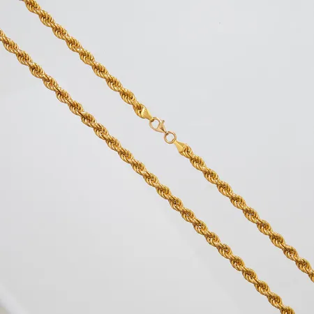 Kedja, Cordell, ihålig, längd: 50cm, bredd: 4,5mm, små skador på länken, 21K Vikt: 14,3 g