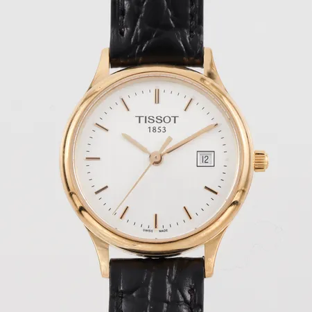 Damur Tissot, fungerar ej, gravyr, diameter ca 27.2 mm, 18k.