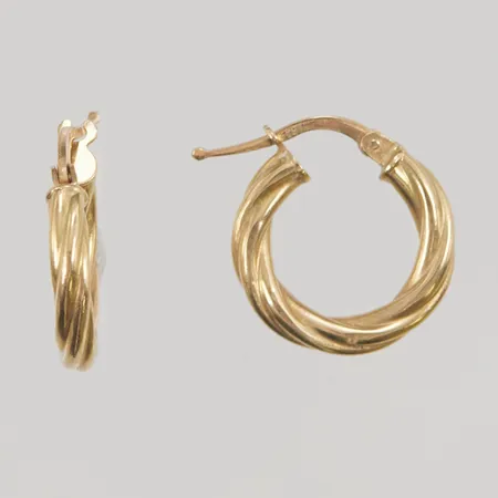 Örhängen, creoler, Ø16,5mm, bredd: 2,9mm, Guldfynd, 18K, 1,5g.