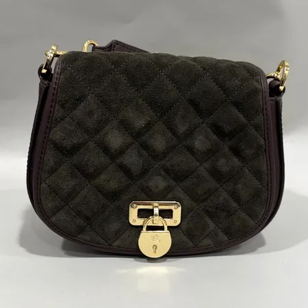 Väska Ralph Lauren Tanner Crossbody Medium, mått ca 16x20x7cm, beslag i gulmetall, läder samt mocka, dustbag