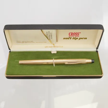 Tuschpenna Cross, 12K gold filled, Made in USA, tillhörande etui