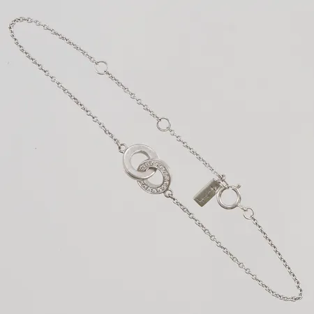 Armband,  Efva Attling, You and Me, 14 diamanter 0,07ctv enligt gravyr, längd: 16+18+20cm, bredd: 1,3mm, vitguld, 18K, 4,0g.