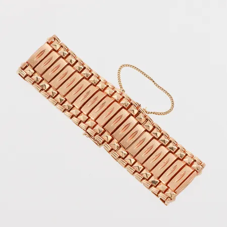 Armband längd ca 20 cm, bredd 24.3 mm, 18k. Vikt: 41,9 g