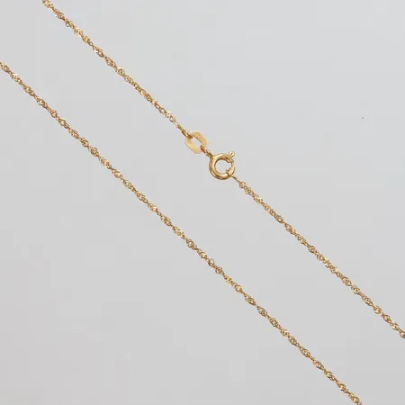 Kedja, Singapore, längd: 37,8cm, bredd: 1,2mm, GHA, 18K Vikt: 1,2 g