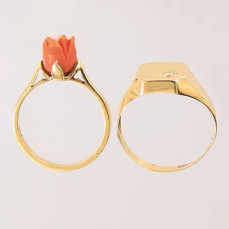 Diverse guldsmycken, defekt, 18K  Vikt: 4,4 g