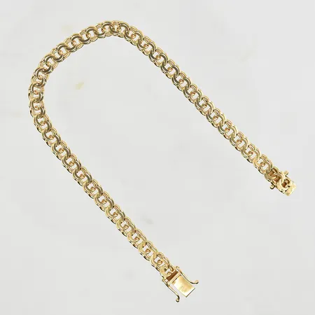 Armband Bismarck, längd 19 cm, bredd 5 mm, glappt lås, 18K. Vikt: 10,1 g
