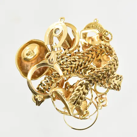 Diverse defekt guld, 18K. Vikt: 19,5 g