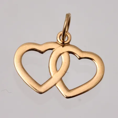Hänge i 18K guld, Hjärtan, mått 14,8x15mm, vikt 0,34g.