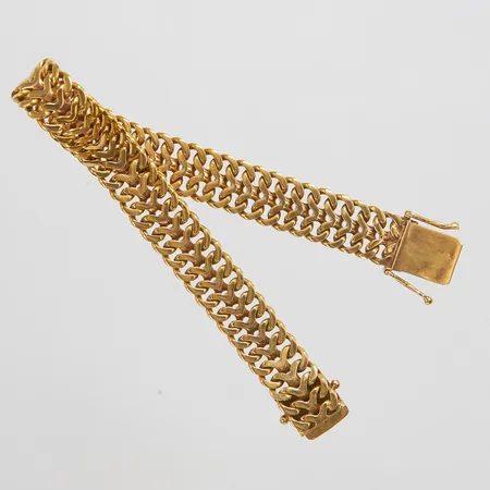 Armband, Fiskben, längd: 19cm, bredd: 11mm, svenska stämplar, 18K Vikt: 34,2 g