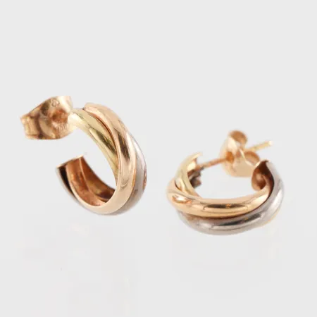 Örhängen paret, diameter ca 13.7 mm, 18k. Vikt: 2,7 g