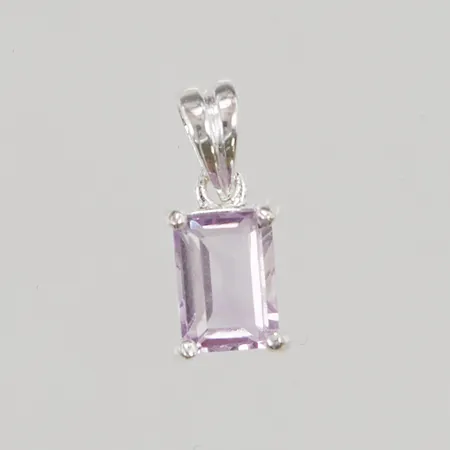 Hänge, lila sten, 13mm, 925/1000 silver, 1,0g.