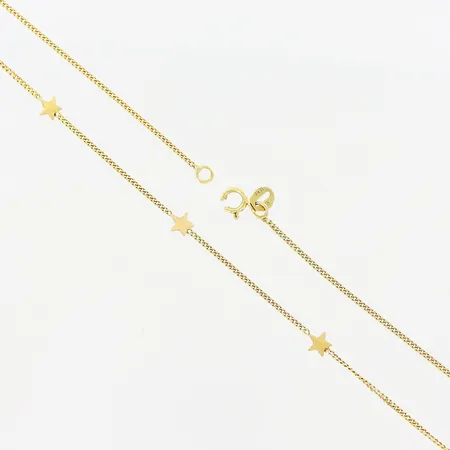 Collier, 38cm, bredd 1-4,5mm, defekter, 18K Vikt: 2,6 g