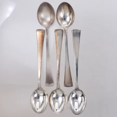 5 Skedar, modell Diana, längd 11cm, silver 830/1000 Vikt: 61,5 g