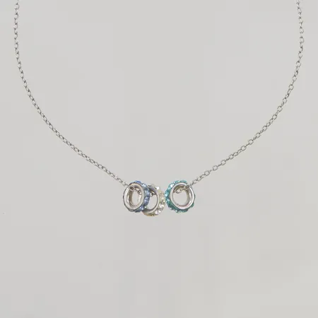 Kedja med hänge, 38cm, bredd: 1mm, 925/1000 silver, 1,6g.