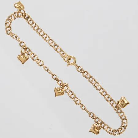 Armband, Bismarck, längd: 18,5cm, bredd: 3,3mm, fem integrerade berlocker, GHA, en klämd länkdel, 18K Vikt: 4 g