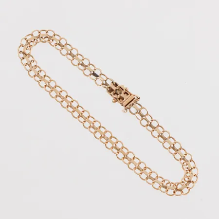 Armband X-länk, Tore Clareus Stockholm, 1 låsåtta saknas, längd ca 18.5 cm, bredd 5.3 mm, 18k. Vikt: 5,5 g