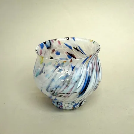 Ljuslykta, Skruf Sweden, design Lisa Larson, Ø7,5cm, höjd 7,5cm, etikettmärkt, sliten box