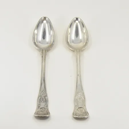 2 skedar, längd 15 cm, 1900-tal, silver. Vikt: 56 g