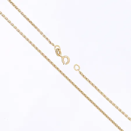 Halskedja, längd 46cm, bredd 1mm, defekt, trasigt lås, 18K Vikt: 5,3 g