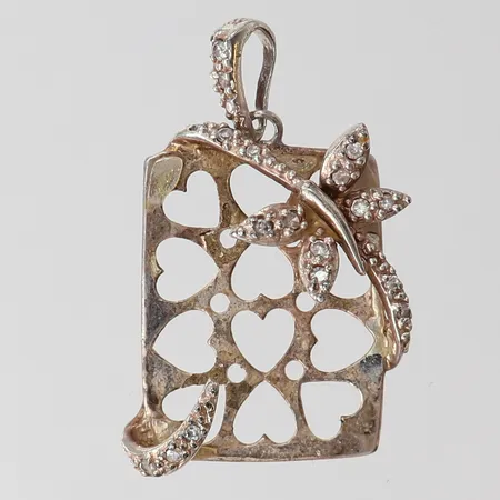 Hänge med stenar, ca 32,5x20,5mm inkl ögla. 925/1000 silver  Vikt: 3,4 g