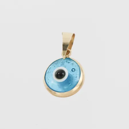 Hänge "öga", höjd med ögla 16.8 mm, 14k. Vikt: 0,6 g