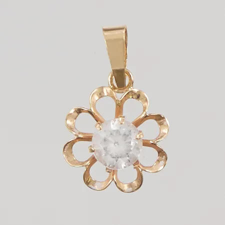 Hänge, vit sten, 17mm, 18K, 0,4g.