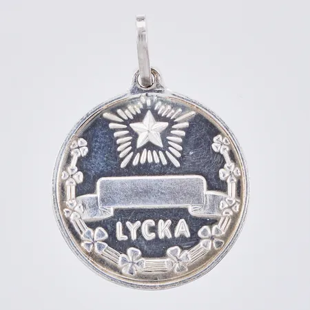 Hänge "Lycka", Guldsmeders Inköps Ab,Gia 1994, Ø 14mm, 925/1000 silver Vikt: 1,8 g