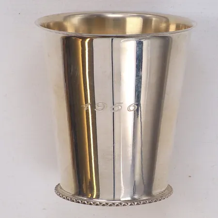 Bägare, höjd 6,5cm, Ø6cm, Goax Aktiebolaget, år 1955, gravyr, silver 830/1000 Vikt: 36,8 g