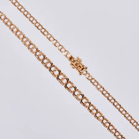 Collier doserad Bismarck, längd: ca 43cm, bredd: ca 3-5mm, JRA, Antar Guld AB, Köping, 18K  Vikt: 8,4 g