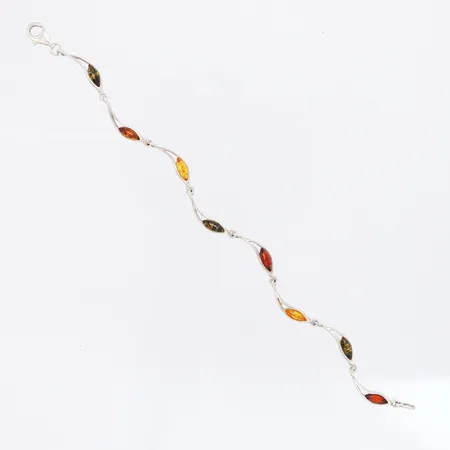 Armband med bärnstensimitation, 18cm, bredd: 1-4mm, silver 925/1000 Vikt: 5 g