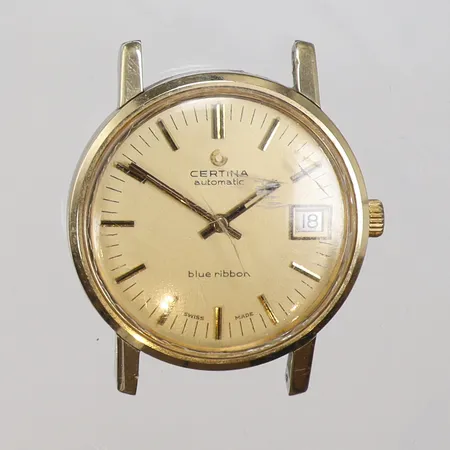 Herrur, Certina, Blue ribbon, automatiskt, datum, ca 1970-tal, repor på glas, inga tillbehör Vikt: 0 g