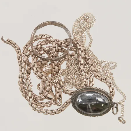 Diverse silversmycken, defekter/stenar, 830-925/1000, 21,2g.
