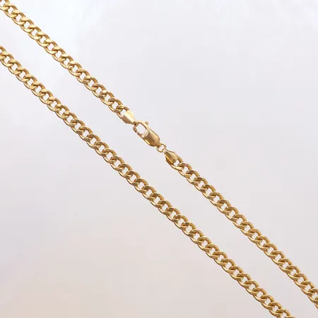 Kedja Pansar, längd 55,5cm, bredd 5mm, ihålig, 18K.  Vikt: 16,8 g