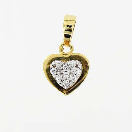 Hänge, vita stenar, 13x7mm, 18K.   Vikt: 0,6 g