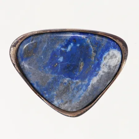 Brosch Lapis Lazuli, blå sten, 38x42mm, silver 925/1000 Vikt: 16,5 g