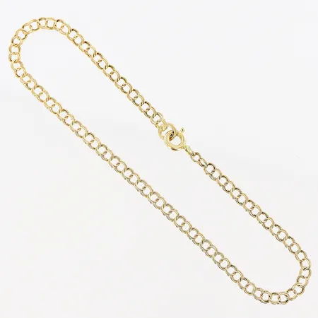 Armband Bismarck, 19cm, bredd 3mm, skeva länkbitar, 18K Vikt: 2,1 g
