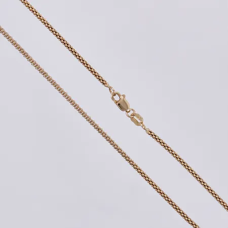 Kedja, längd: ca 46cm, bredd: ca 1,5mm, 14K  Vikt: 3,9 g