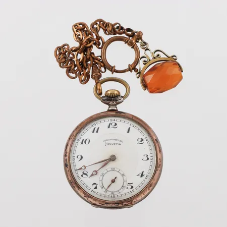 Fickur Helvetia, tickar igång men ej funktionstestad, diameter ca 5 cm,silver.