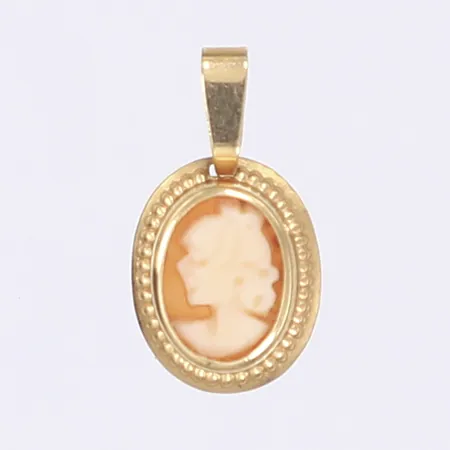 Hänge med camé, 16x8mm, 18K Bruttovikt: 0,4g Vikt: 0,4 g