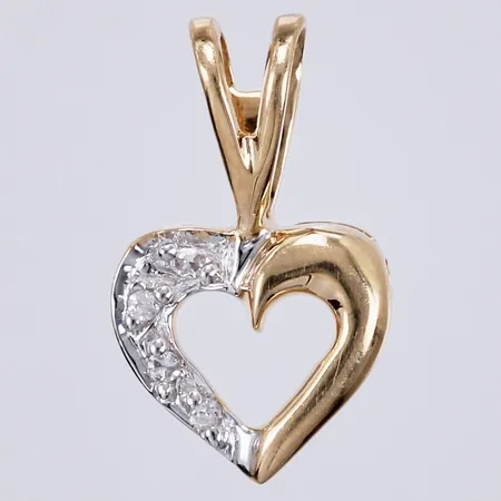 Hänge med diamanter 4x0,005ct, GHA längd ca 12mm, bredd ca 8mm, 18K Vikt: 0,5 g